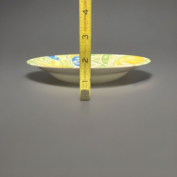 Set Of 4 Home Plate Country Pear pattern Round Pasta Bowls Blue Green Yellow - Picture 6 of 8